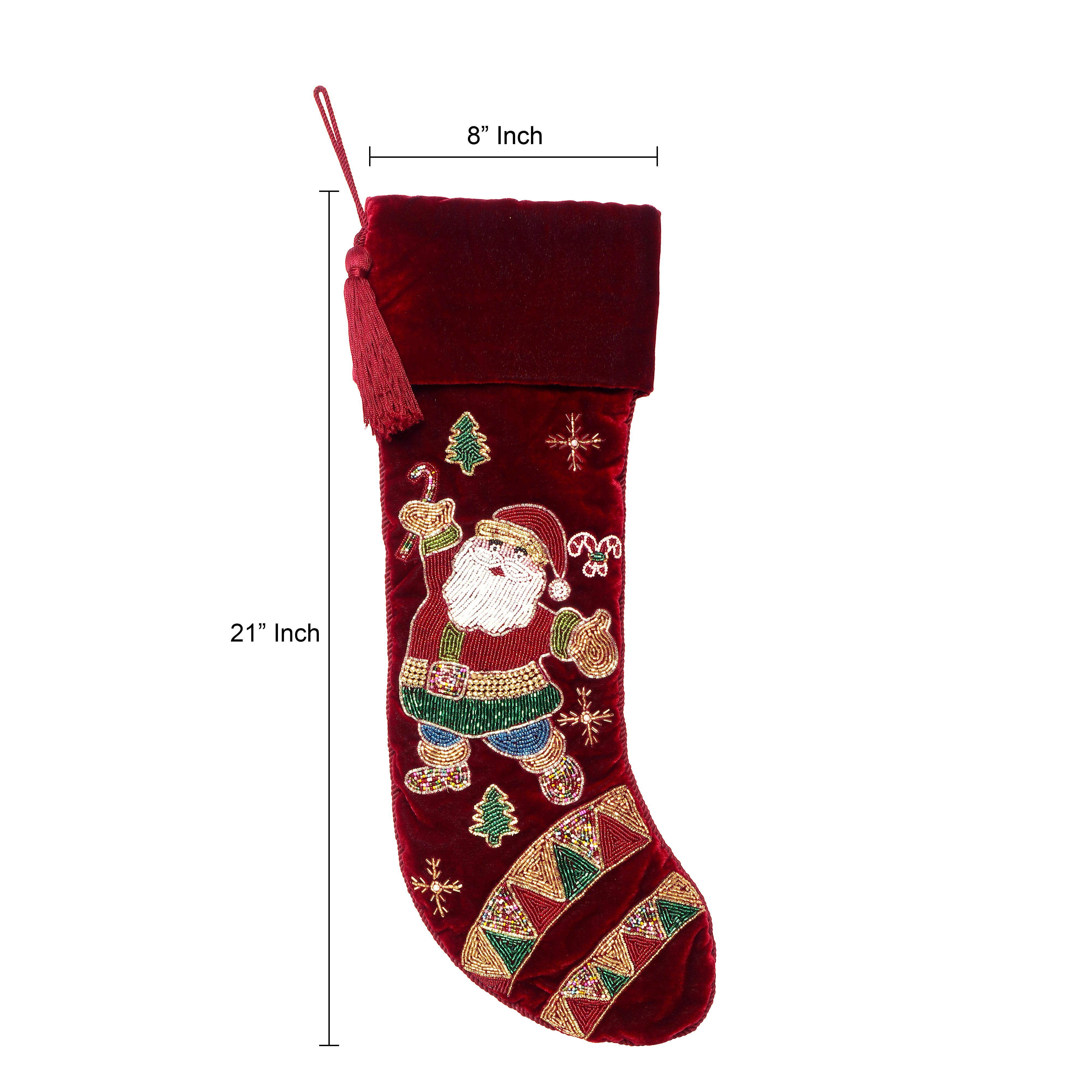 PERSONALISED SANTA DANCE PARTY  RED VELVET CHRISTMAS STOCKING