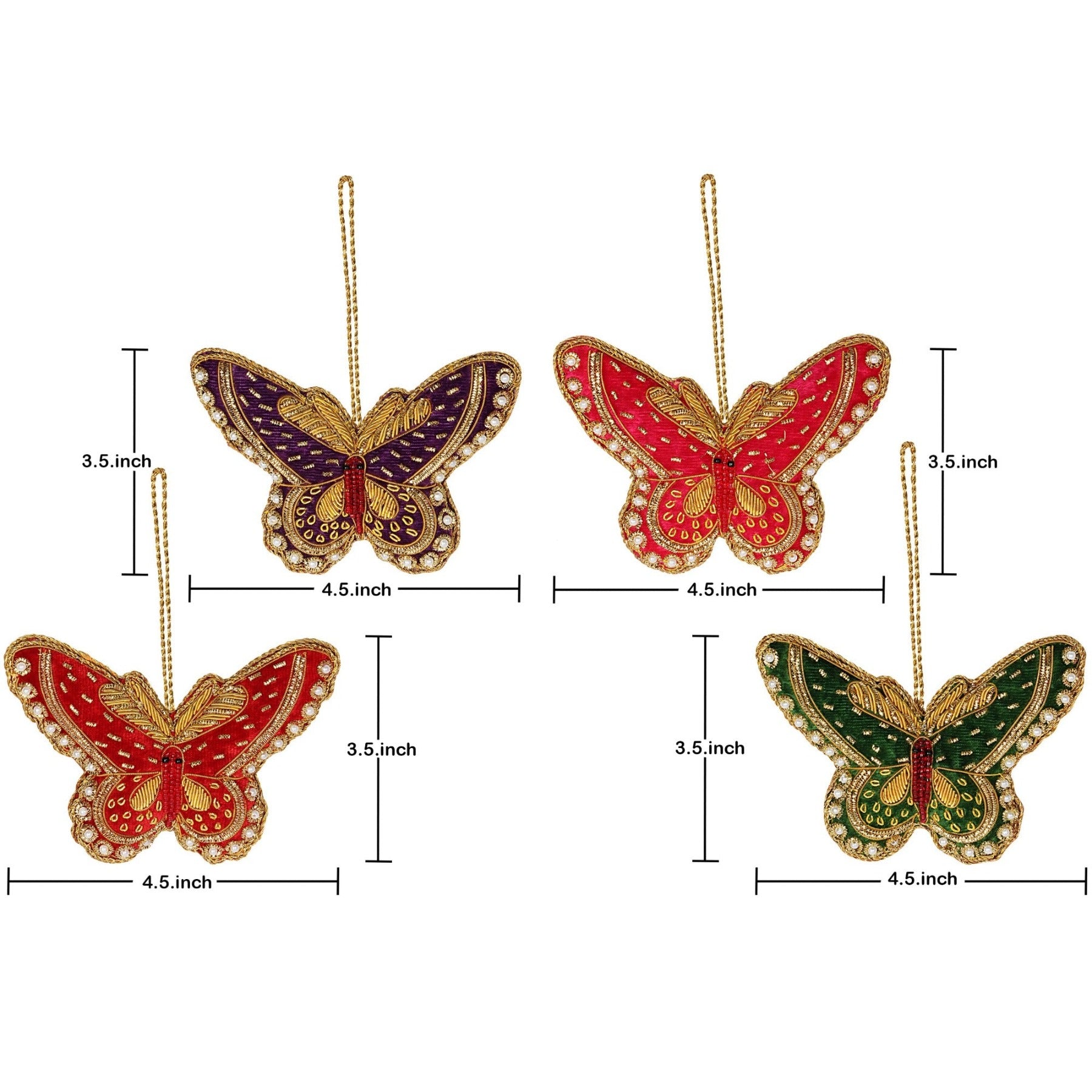 Butterfly Fantasy Christmas ornaments set of 4 pieces for holiday decor (1SET=4PC)
