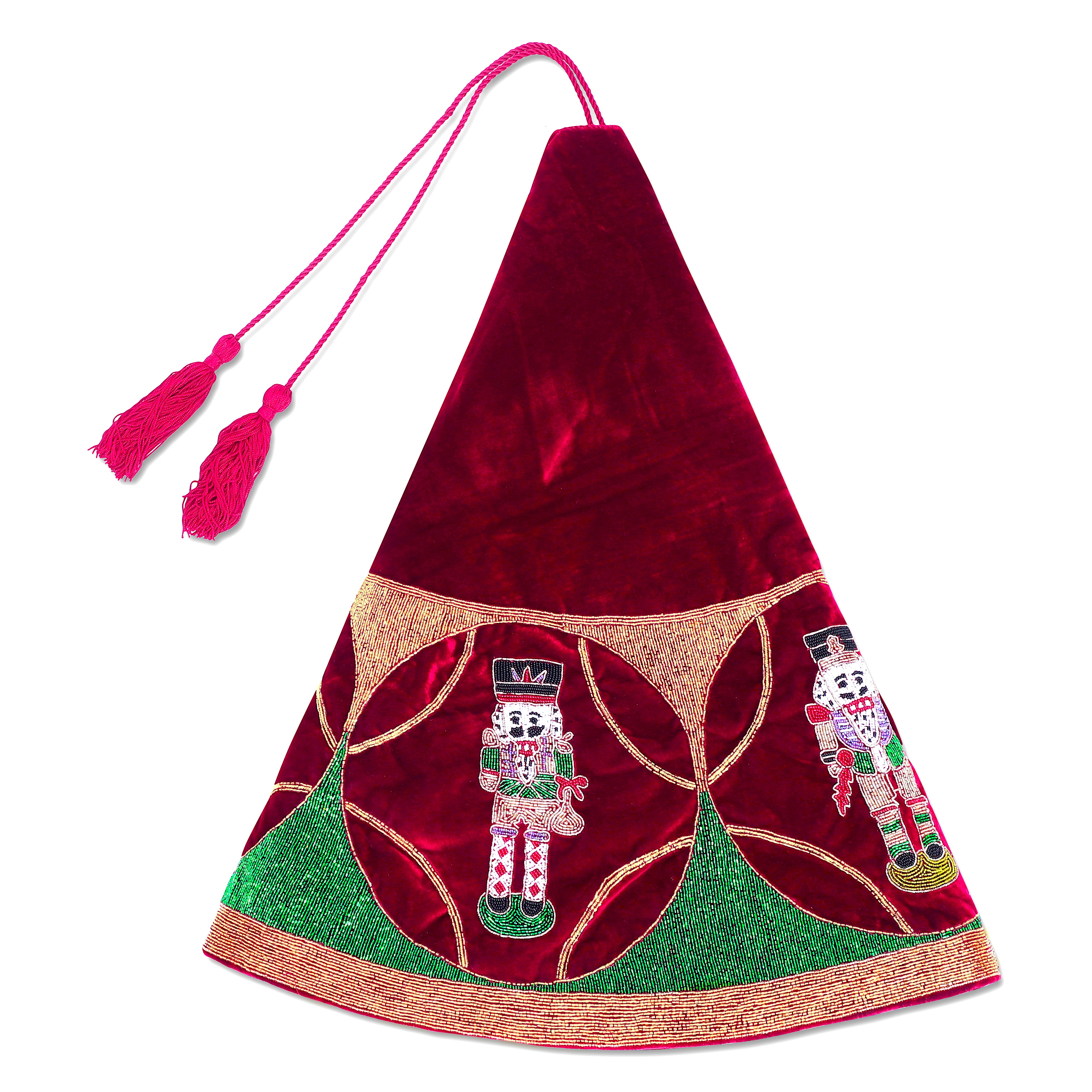 Nutcracker Red Velvet Christmas Tree Skirt